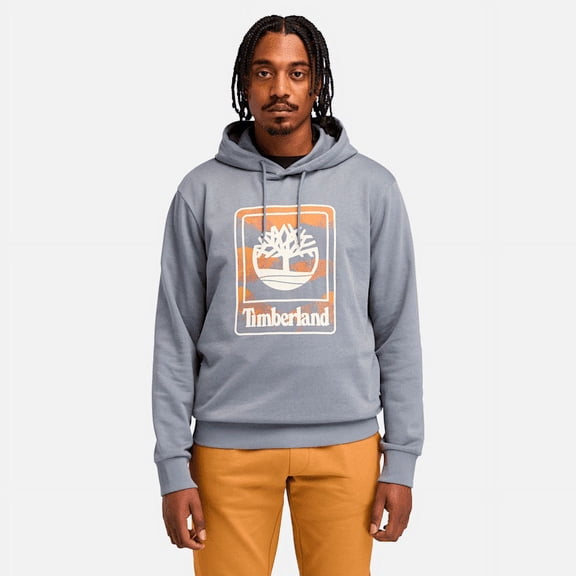 Timberland Men's Outdoor Graphic Brushback Hoodie Folkstone Grey Style TB0A6W9T073 Size XXL