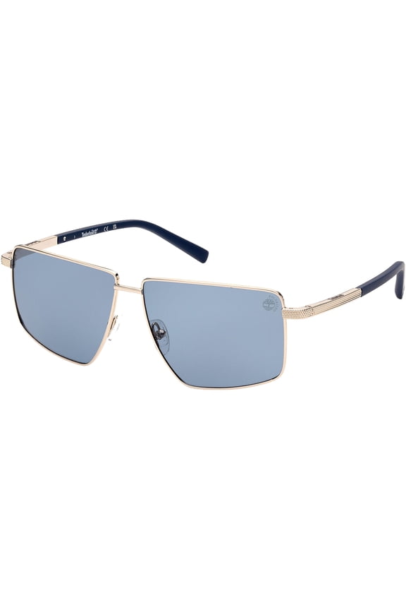 Men's Polarized Shiny Gold-Tone Modern Navigator Sunglasses