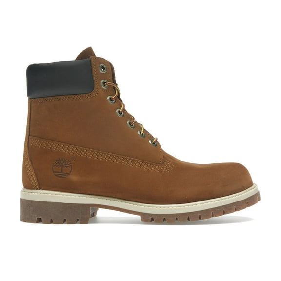 Timberland Men's Premium 6 Inch Lace Up Waterproof Dark Wheat Nubuck, from StockX