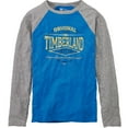 thumbnail image 1 of Timberland Men's Retro Logo Slub Jersey Knit Baseball Long Sleeve Tee T-Shirt (Small, Blue), 1 of 1