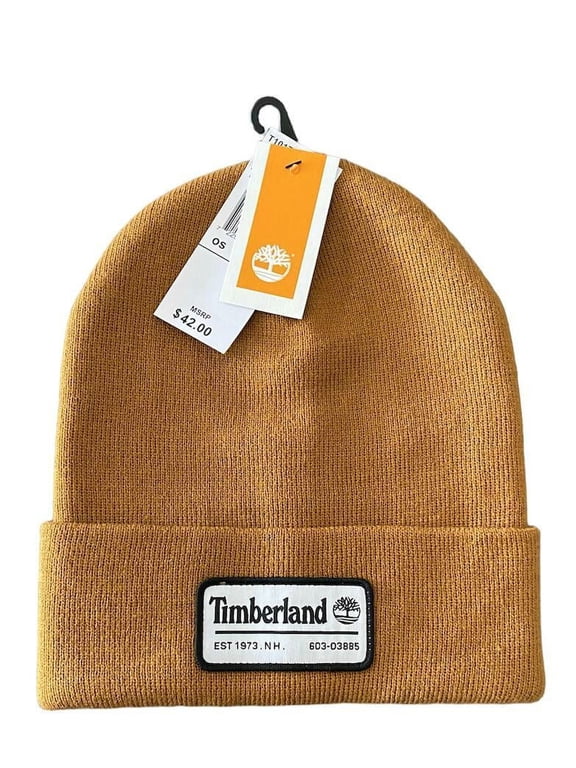 Men's Wordmark Patch Wheat Fold-Up Cuff Beanie Size OS