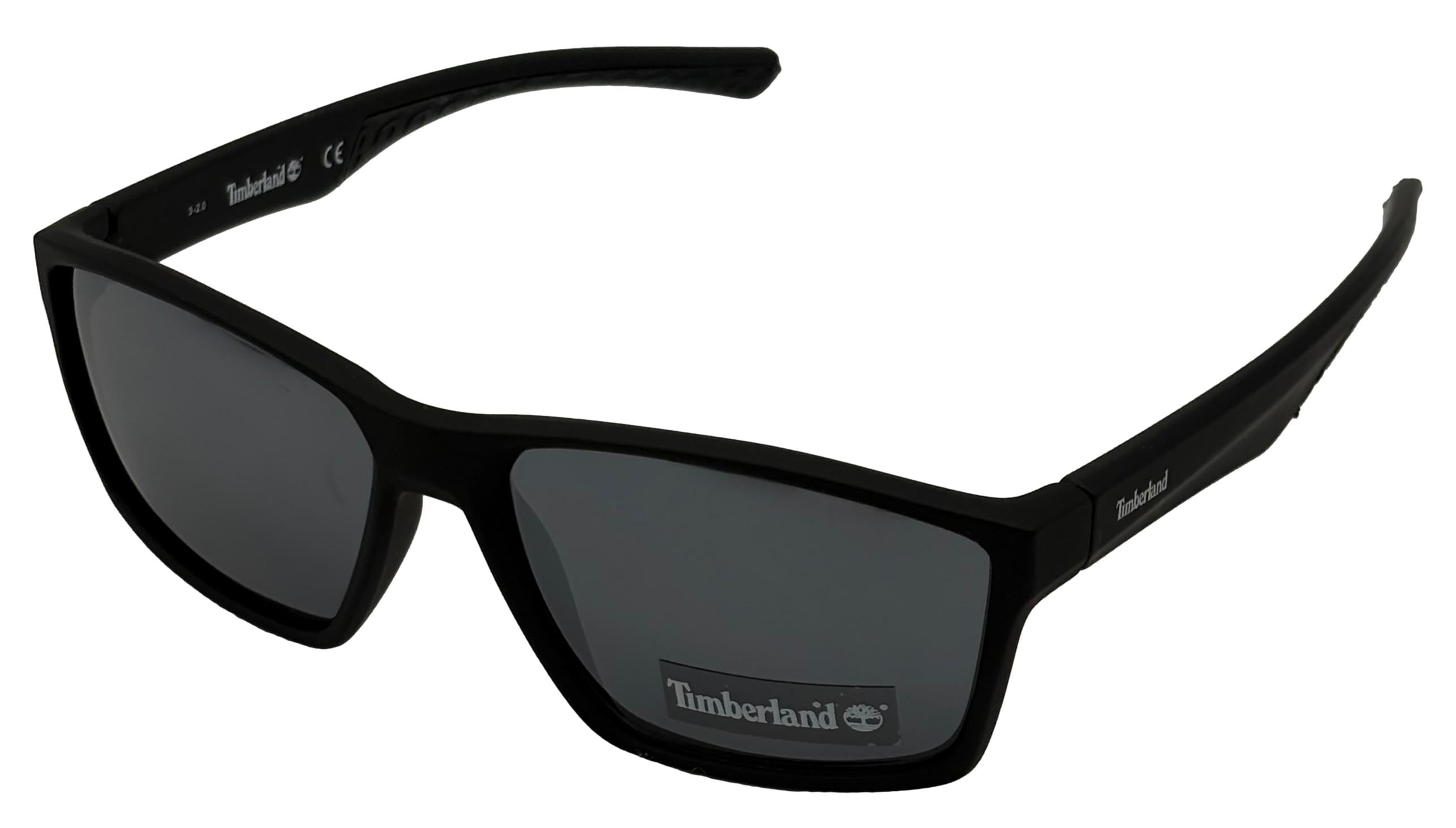 Timberland Matte Black Plastic Men's Rectangle Sunglasses, Matte Black