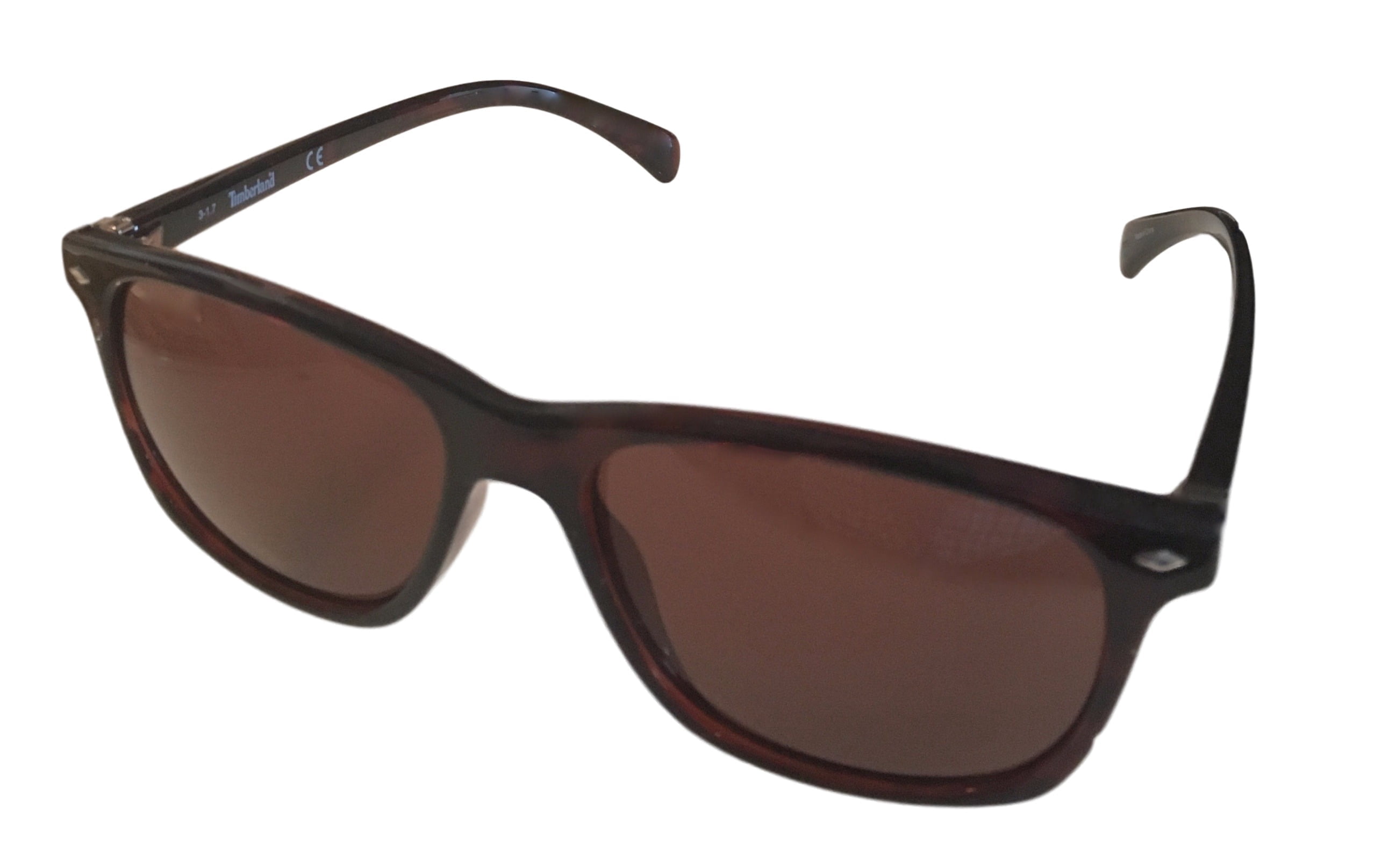 Timberland Plastic Men's Square Sunglasses, Dark Brown