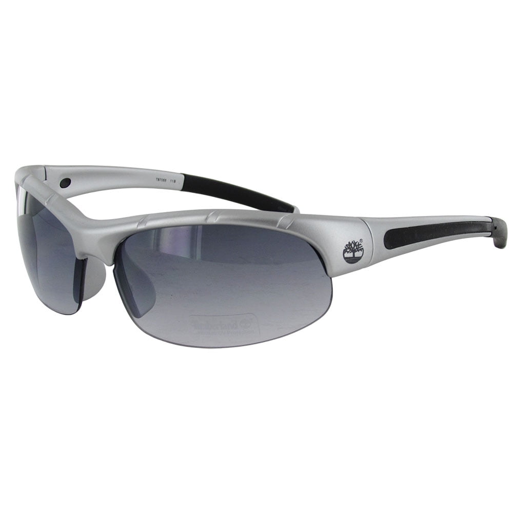 Timberland Mens TB7068 Rimless Sport Sunglasses, Matte Silver