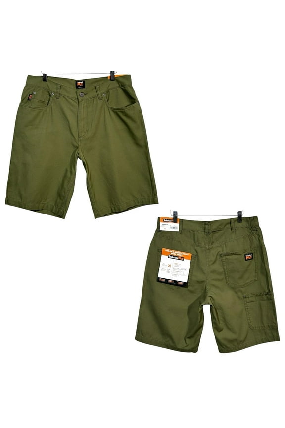Men's Canvas Work Shorts 38x11" Olive Tool and Utility Pockets