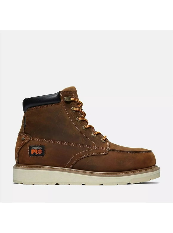 Timberland PRO Men's Gridworks 6-Inch Soft Toe Waterproof Industrial Wedge Work Boot, Golden Brown, Size W 12