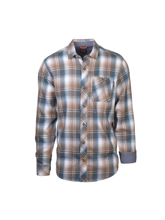 Men's Woodfort Mid-Weight Flannel Work Shirt, Portland Plaid Brown, Medium