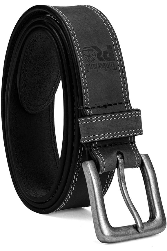 Mens 38mm Boot Leather Belt, Black, size 32
