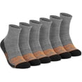 thumbnail image 1 of Timberland PRO Moisture Control Mens High Quarter Socks with Arch Support and Cushioned Footbed (6 Pairs) - HEATHER GRAY, 1 of 1