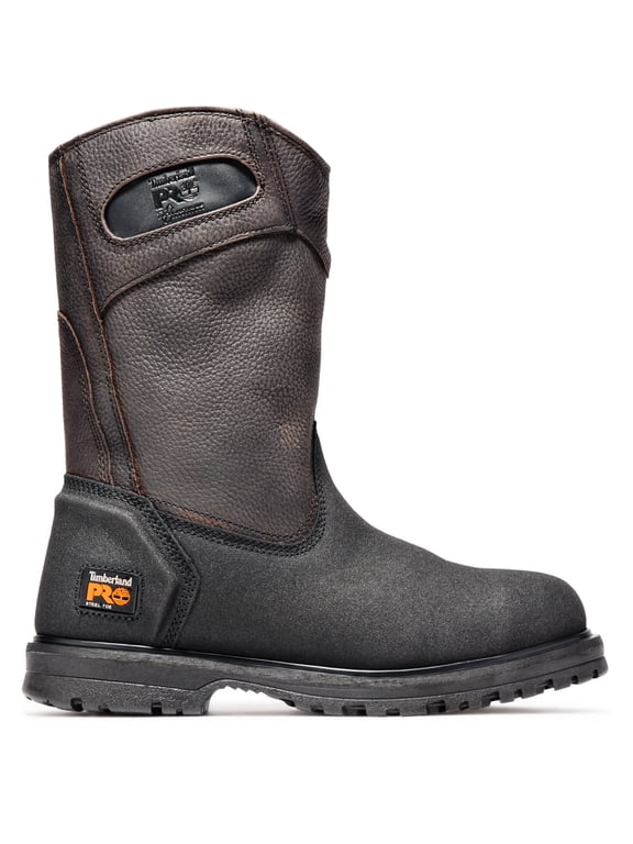 Power Welt Men's 10-inch Steel Toe Pull-on Work Boot, Brown, Size 13(W)