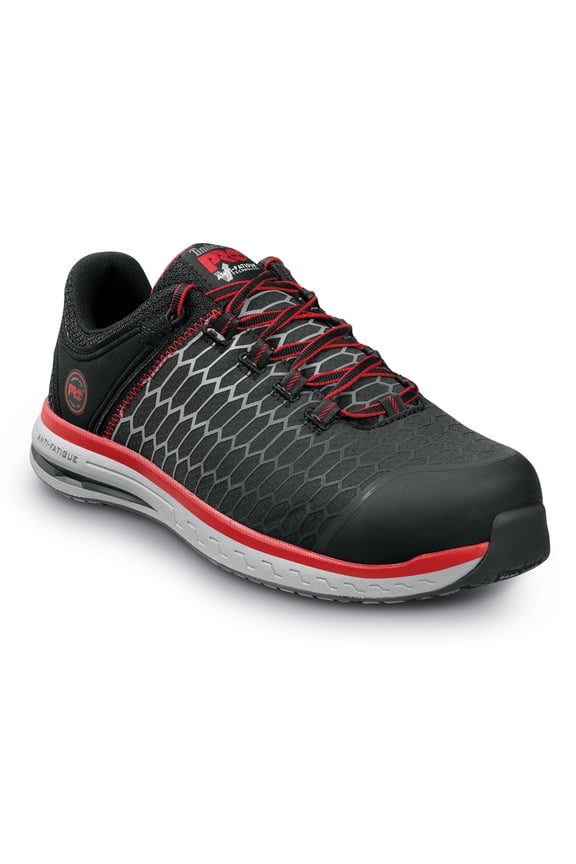 Powerdrive, Men's, Black/Red, Comp Toe, EH, MaxTRAX, Slip Resistant, Low Athletic, Work Shoe (12.0 W)