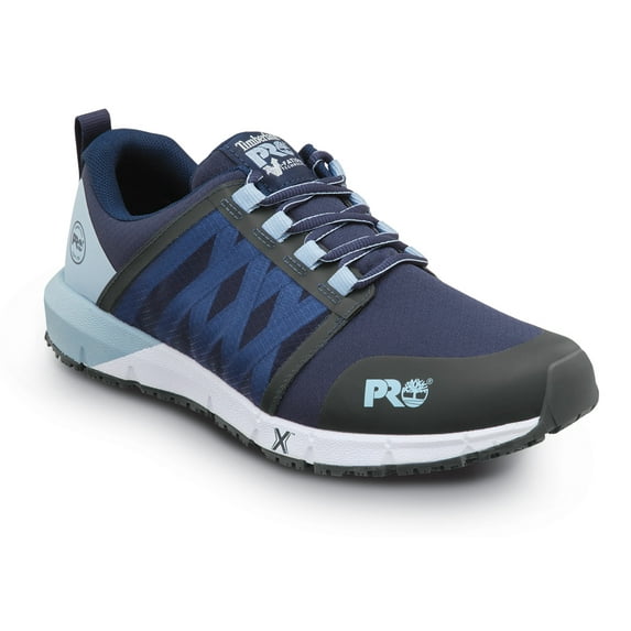 Timberland PRO Radius, Men's, Dress Blue/Blue Fog, Soft Toe, EH, MaxTRAX Slip Resistant, Athletic, Work Shoe (14.0 M)