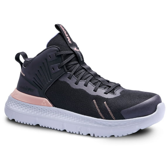 Timberland PRO Setra Women's, Black/Grey/Rose, Comp Toe, EH, Slip Resistant, Mid Athletic Work Shoe (8.5 W)