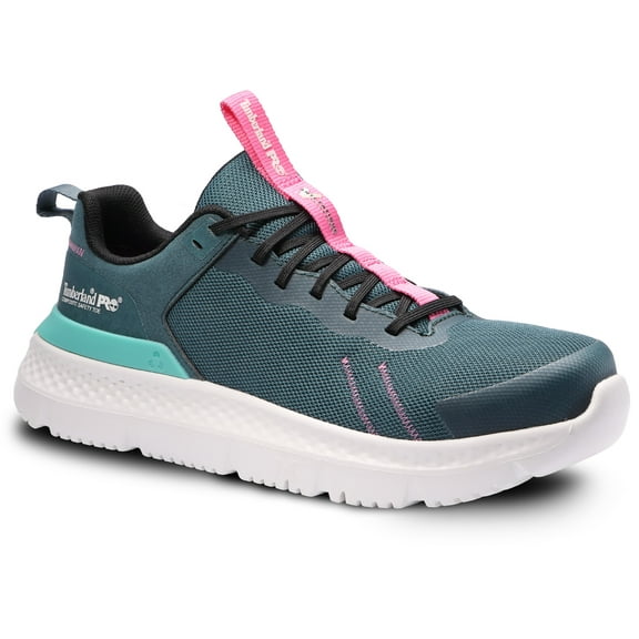 Timberland PRO  Setra Women's, Green/White, Comp Toe, EH, Slip Resistant, Low Athletic Work Shoe (8.5 W)