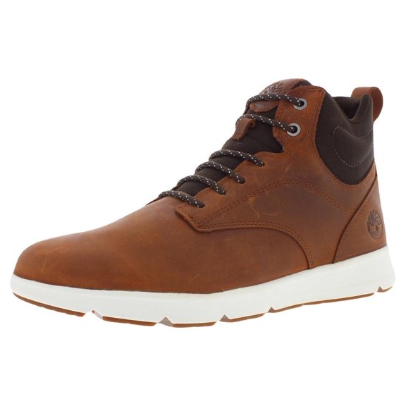Timberland Parker Street Mid Lace Leather Mens Shoes Size 10, Color: Rust Full Grain