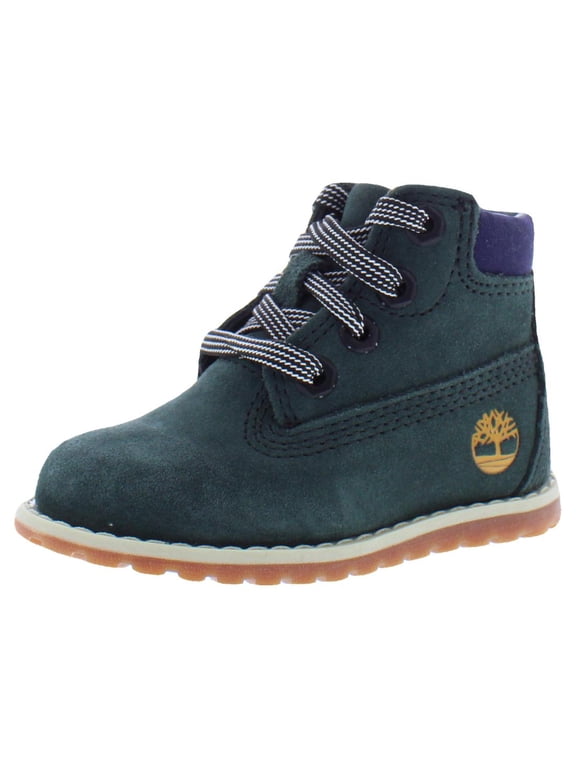 Pokey Pine Mid Lace With Zip Boot Suede Infant/Toddler Shoes Size 8, Color: Dark Green