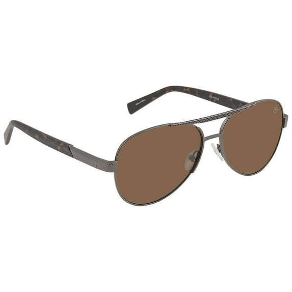 Timberland Polarized Brown Pilot Men's Sunglasses TB9214 09H 61