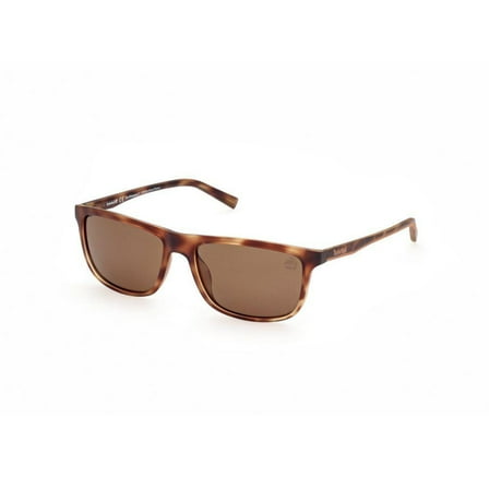 Timberland Polarized Brown Rectangular Men's Sunglasses TB9266 52H 57