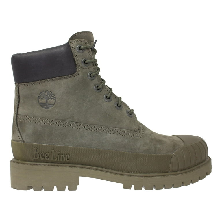 Timberland Premium 6 In Waterproof Rubber Toe Mens Shoes Size 8 Color Dark Green Nubuck