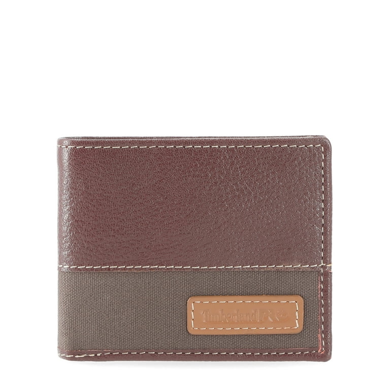 Timberland Pro Milled Leather and Canvas Passcase RFID Wallet