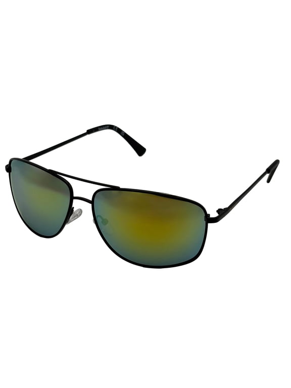 Sunglass Mens Black Metal Aviator , Mirror Lens TB7288 2C