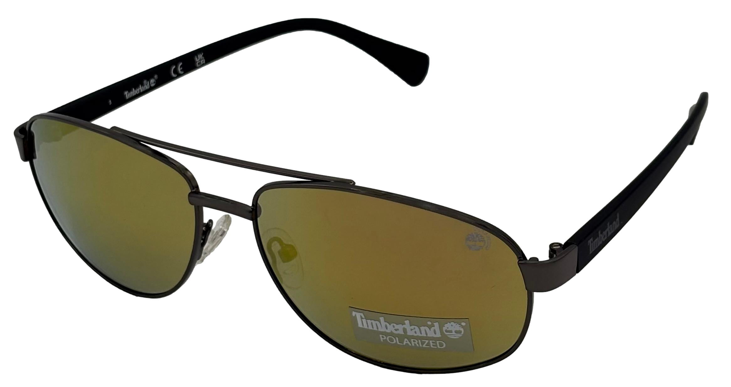 Timberland Sunglass Mens Black Metal Aviator, Mirror Polarized Lens TB7280. 8A