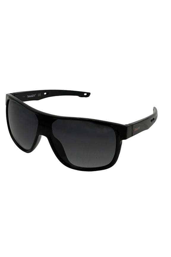 Sunglass Mens Black Plastic Rectangle Shield, Gradient Lens TB7192 1B
