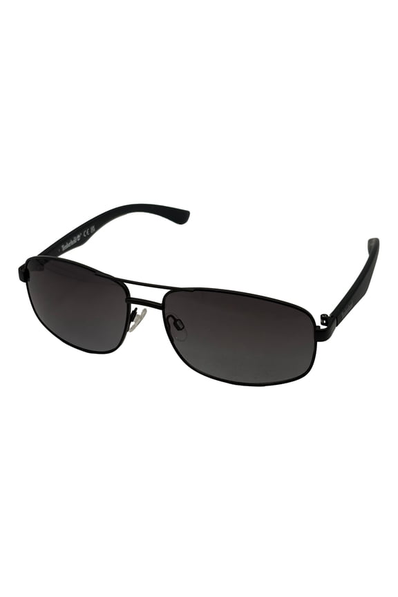 Sunglass Mens Black Rectangle Aviator, Smoke Mirror Lens TU00024. 2B