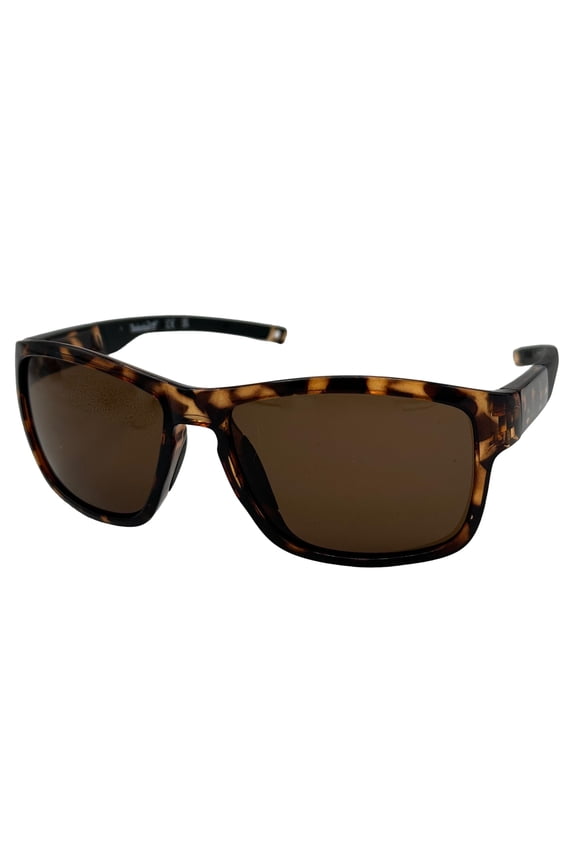 Sunglass Mens Dark Havana Plastic Wrap, Brown Lens TB7274. 52E