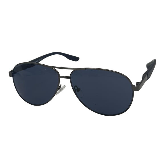 Timberland Men's Dark Nickeltin Metal Aviator Blue Lens Sunglasses, TB7272, 6V