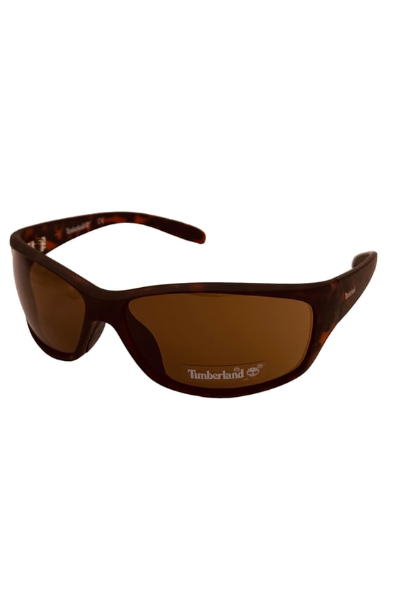 Sunglass Mens Matte Dark Havana Plastic Wrap, Brown Lens TB7157. 52E