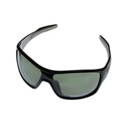 Timberland Sunglass Mens Shiny Black Plastic Wrap, Green Lens TB7253. 1N