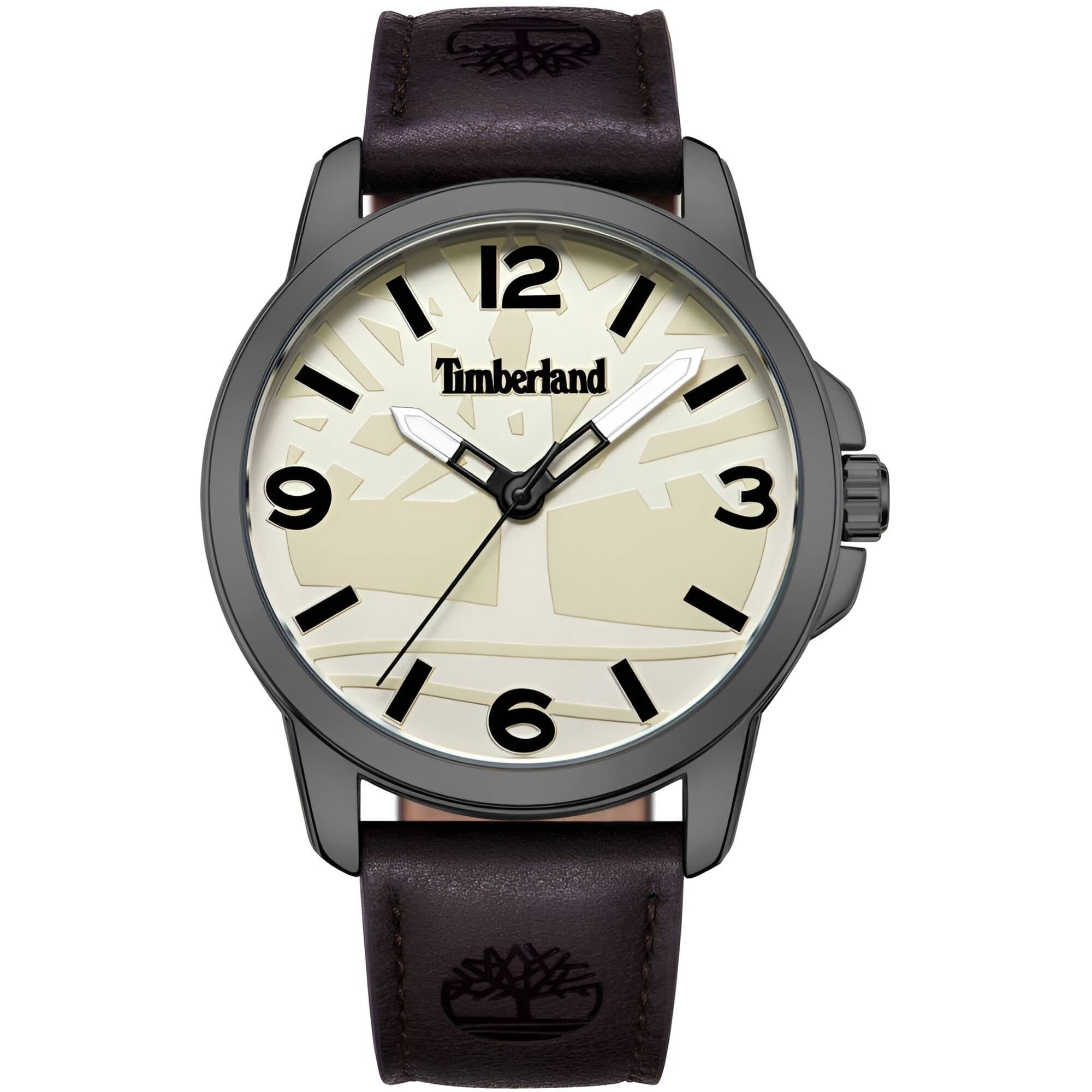 Timberland TDWGA9002504 Men s Cream Dial Brown Leather Strap Watch Walmart
