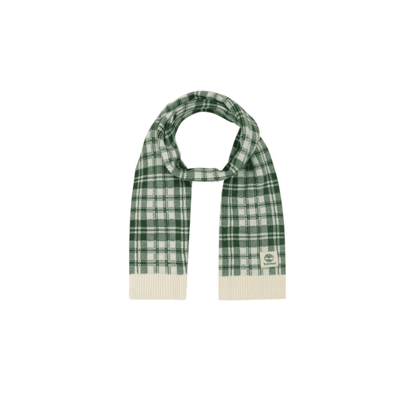 Timberland Women's Plaid Scarf - Posy Green, Cream