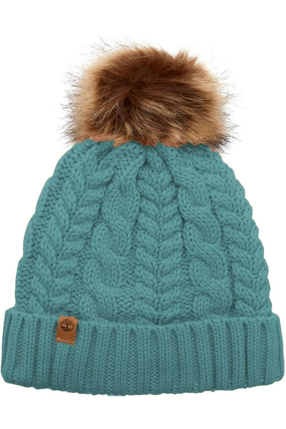 Womens Cable Knit Cuff Pom Beanie TT101128C-DW0/T, One Size