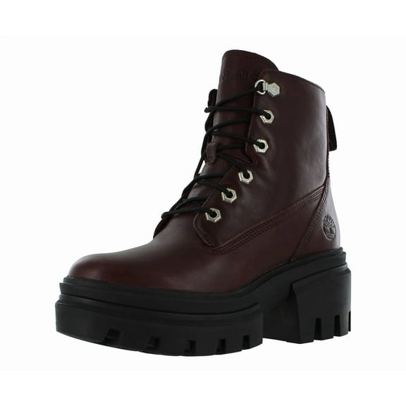 Timberland Womens Leather Platform Combat & Lace-Up Boots