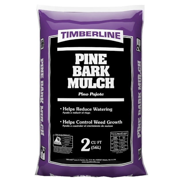 Timberline All Natural Brown Pine Bark Mulch, 2 Cubic Foot