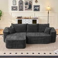 thumbnail image 1 of Timbernest 104" Chenille Cloud Couch with Chaise, L Shaped Sectional Sofa for Living Room, Modern Modular Corner Sofa with Deep Seat, Black, 1 of 12