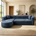 thumbnail image 1 of Timbernest 109" L-Shaped Cloud Couch, Modern Chenille Modular Sofa, No Assembly, Blue (Left Facing Chaise), 1 of 9