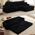 thumbnail image 1 of Timbernest 112" Modular Sectional Sofa, 3 in 1 Convertible Sofa Bed, L Shaped Sectional Couches for Living Room, No Assembly Required, Black, 1 of 9