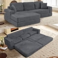 thumbnail image 1 of Timbernest 112" Sectional Couches for Living Room, L Shaped Modular Sectional Sleeper Sofa, 3 in 1 Convertible Sofa Bed with Deep Seat, Gray, 1 of 9