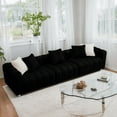 thumbnail image 1 of Timbernest 114" Corduroy Sofa Couch, 4-Seater Sofa for Living Room, Comfy Upholstered Couch with 5 Throw Pillows, Black, 1 of 6