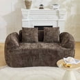 thumbnail image 1 of Timbernest 66" Chenille Curved Sofa, Boneless 2 Seater Cloud Sofa for Small Spaces, Brown, 1 of 12