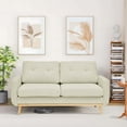 thumbnail image 1 of Timbernest 67.7" Loveseat Sofa, Mid-Century Loveseat Couch with Wooden Legs, Cream Tufted Upholstery, 1 of 8