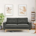 thumbnail image 1 of Timbernest 67.7" Loveseat Sofa, Mid-Century Loveseat Couch with Wooden Legs, Gray Tufted Upholstery, 1 of 8