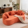 thumbnail image 1 of Timbernest 67" Boneless Cloud Sofa, Curved Sofa With Deep Seat, Modern Chenille Modular Sofa for Small Space, Orange, 1 of 11