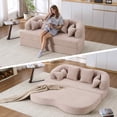 thumbnail image 1 of Timbernest 70" Boneless Couch, Convertible Sofa Bed, Fold Out Sleeper Loveseat, Apricot, 1 of 11
