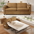 thumbnail image 1 of Timbernest 72.8" Convertible Sofa Bed, 2 in 1 Full Sleeper Sofa, Modern Corduroy Pull Out Couch Bed with USB Ports, Cup Holders, Side Pockets, Phone Stand, Brown, 1 of 2