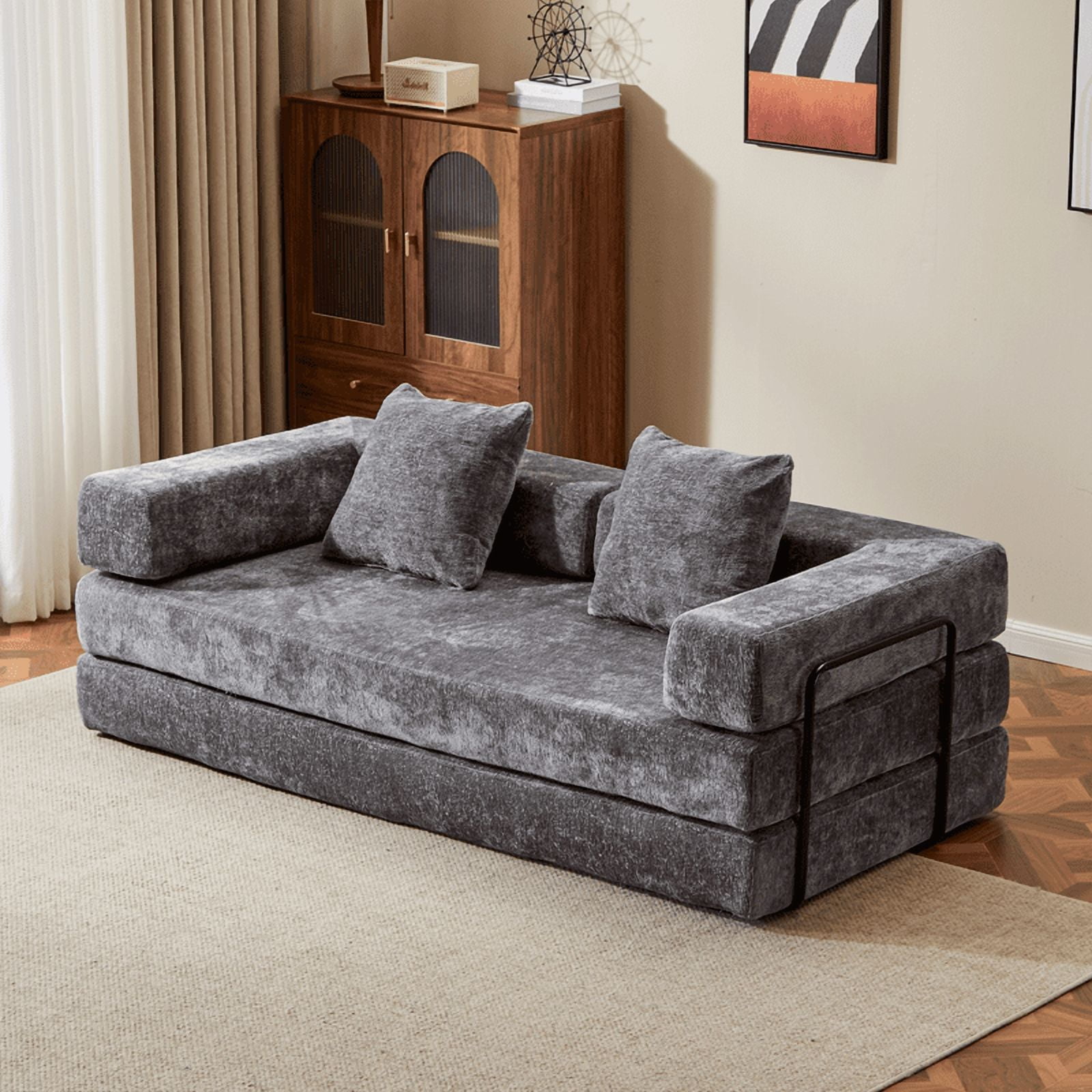 Timbernest 76.8" Folding Sofa Bed, King Size Convertible Sleeper Sofa ...