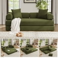 thumbnail image 1 of Timbernest 78.5" King Size Sofa Bed, 4 in 1 Convertible Sofa bed, Corduroy Boneless Floor Sleeper Sofa, Green, 1 of 14
